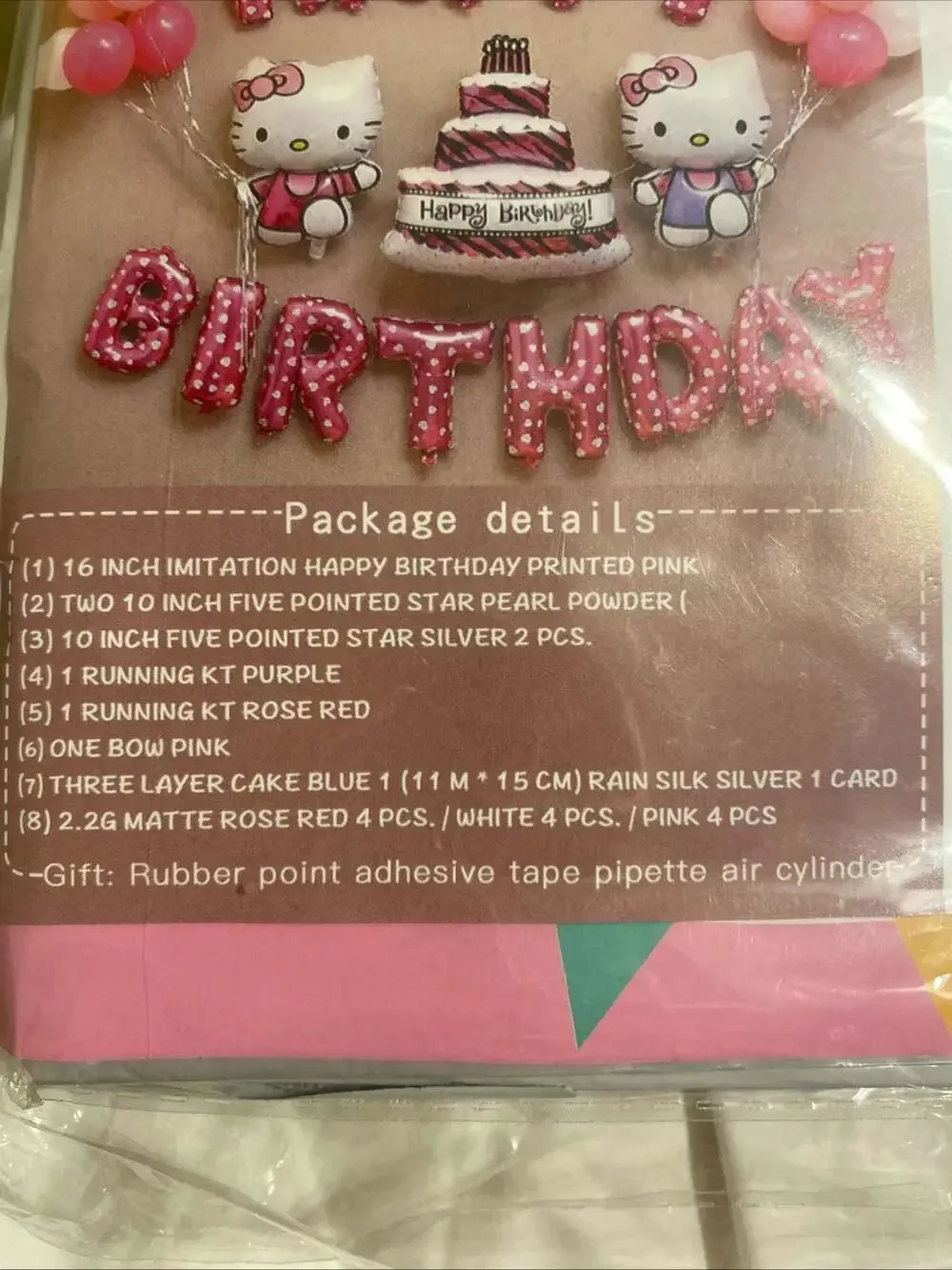 Hello Kitty Theme Happy Birthday Balloon Party Decoration Set with Accessories